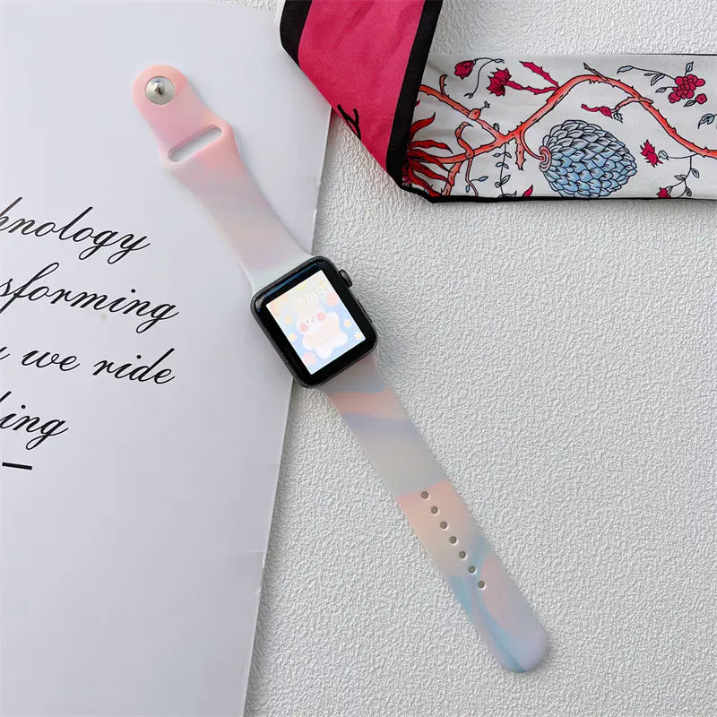 Aurora Smart Watch with Colorful Silicone Strap