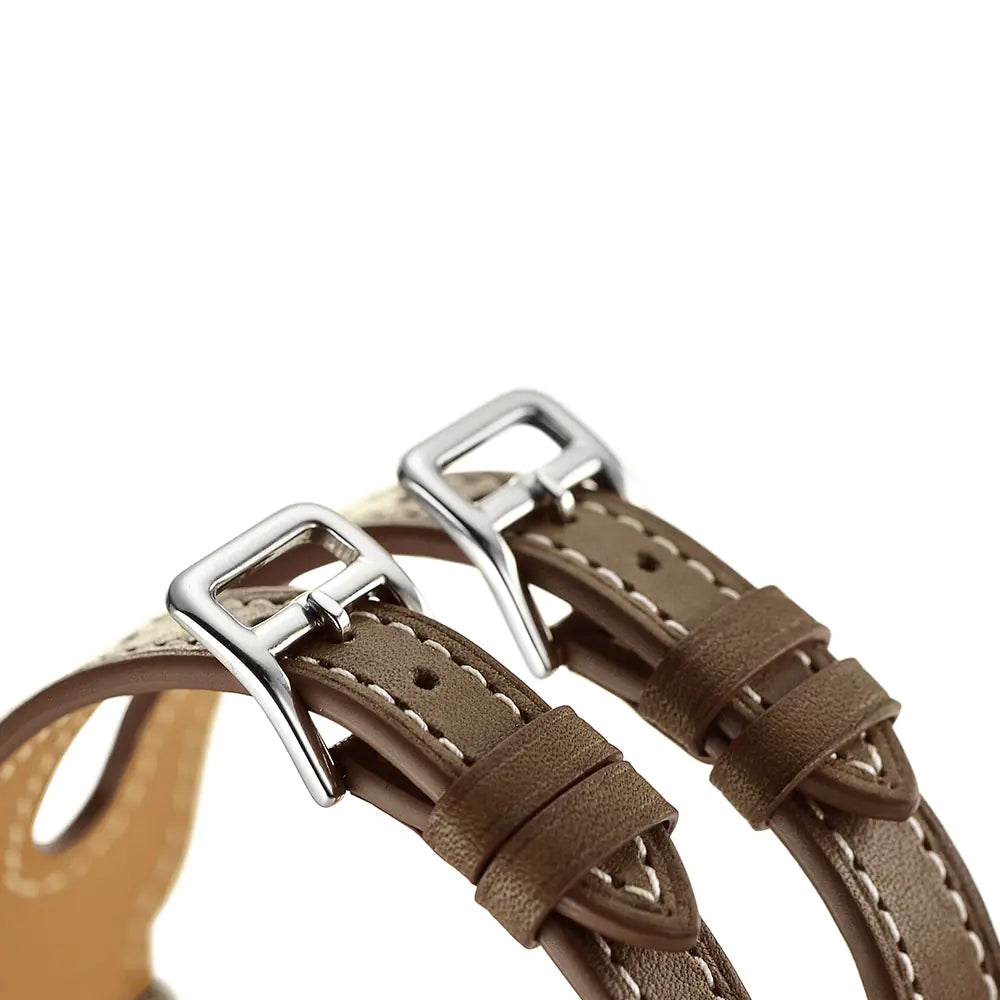 Genuine Leather Double Buckle Band for Apple Watch