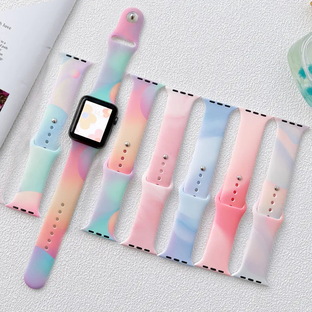 Aurora Smart Watch with Colorful Silicone Strap