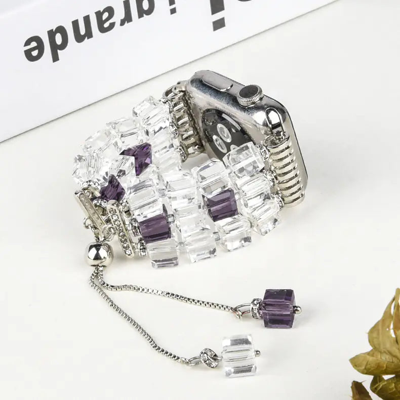Large Square Crystal Stretch Watch Band