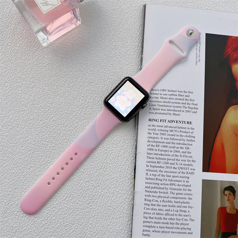 Aurora Smart Watch with Colorful Silicone Strap
