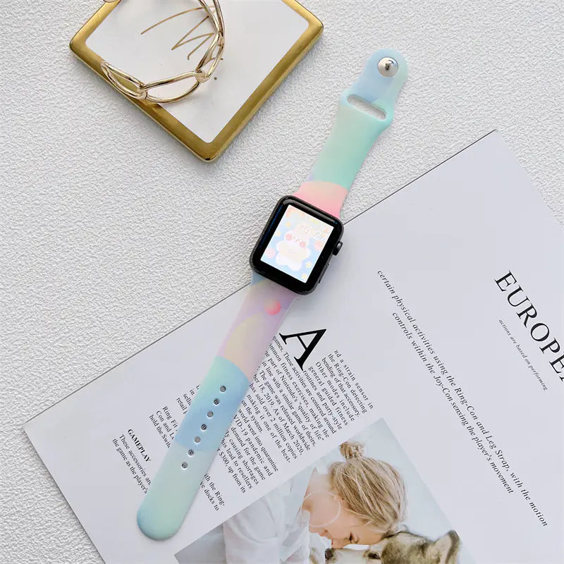 Aurora Smart Watch with Colorful Silicone Strap