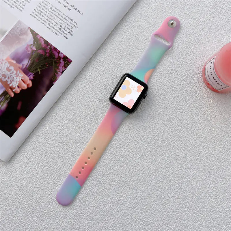 Aurora Smart Watch with Colorful Silicone Strap