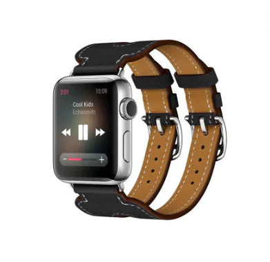 Genuine Leather Double Buckle Band for Apple Watch