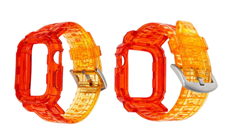 One-Piece Transparent Glacier Gradient Strap for Apple