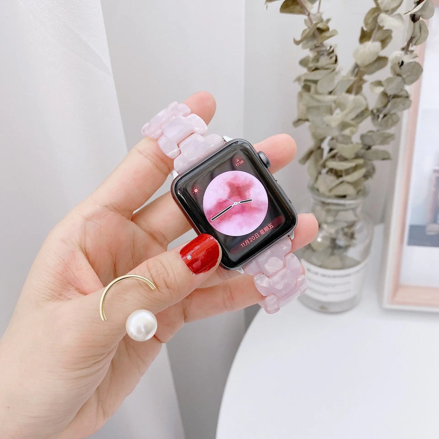 Oval Smart Watch with Lightweight Resin Strap