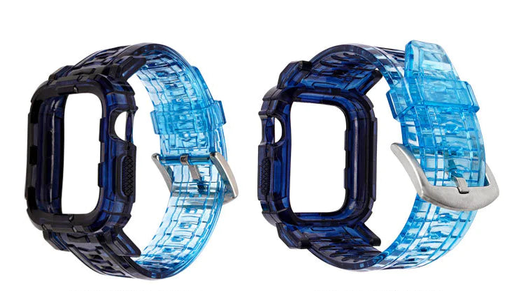 One-Piece Transparent Glacier Gradient Strap for Apple