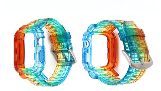 One-Piece Transparent Glacier Gradient Strap for Apple