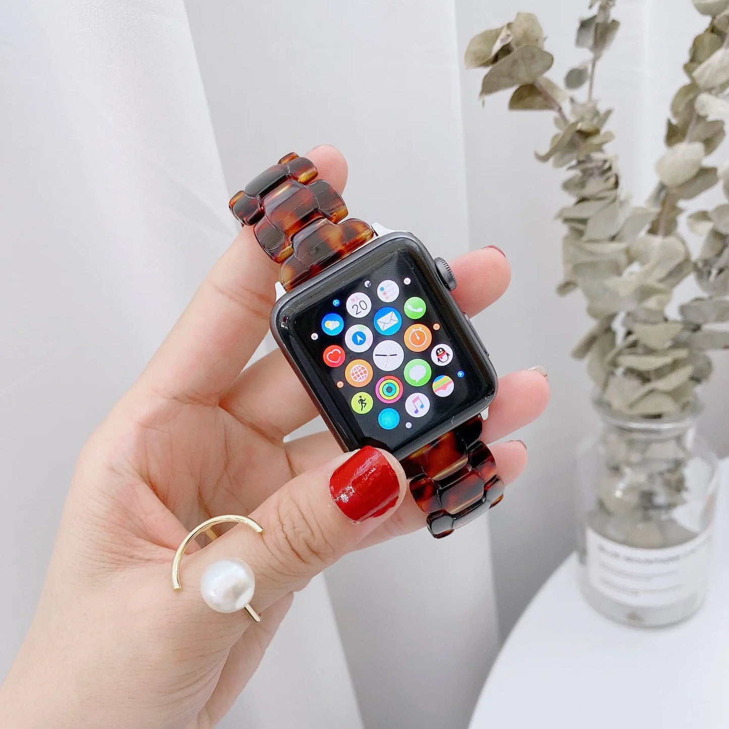 Oval Smart Watch with Lightweight Resin Strap