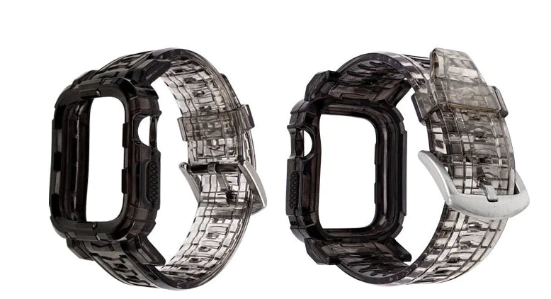 One-Piece Transparent Glacier Gradient Strap for Apple